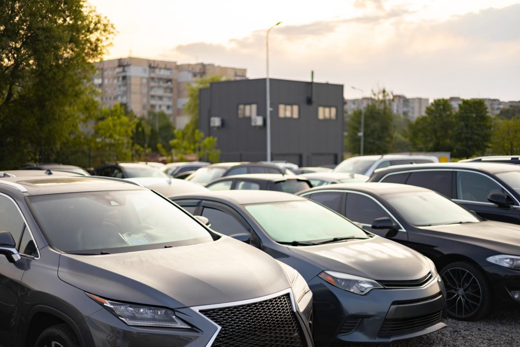 Cars Parked in a Lot