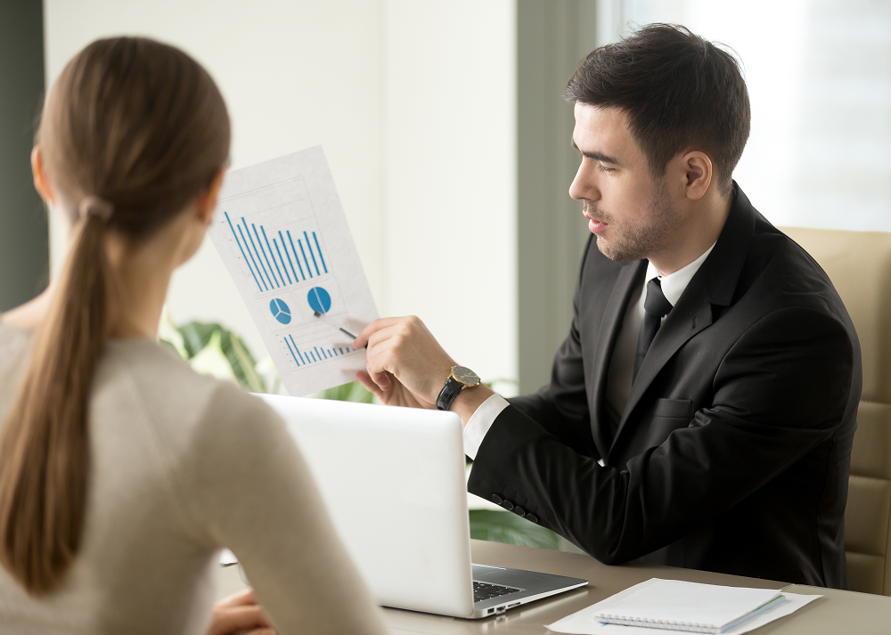 boss talking about company financial perspectives 1 1 Services