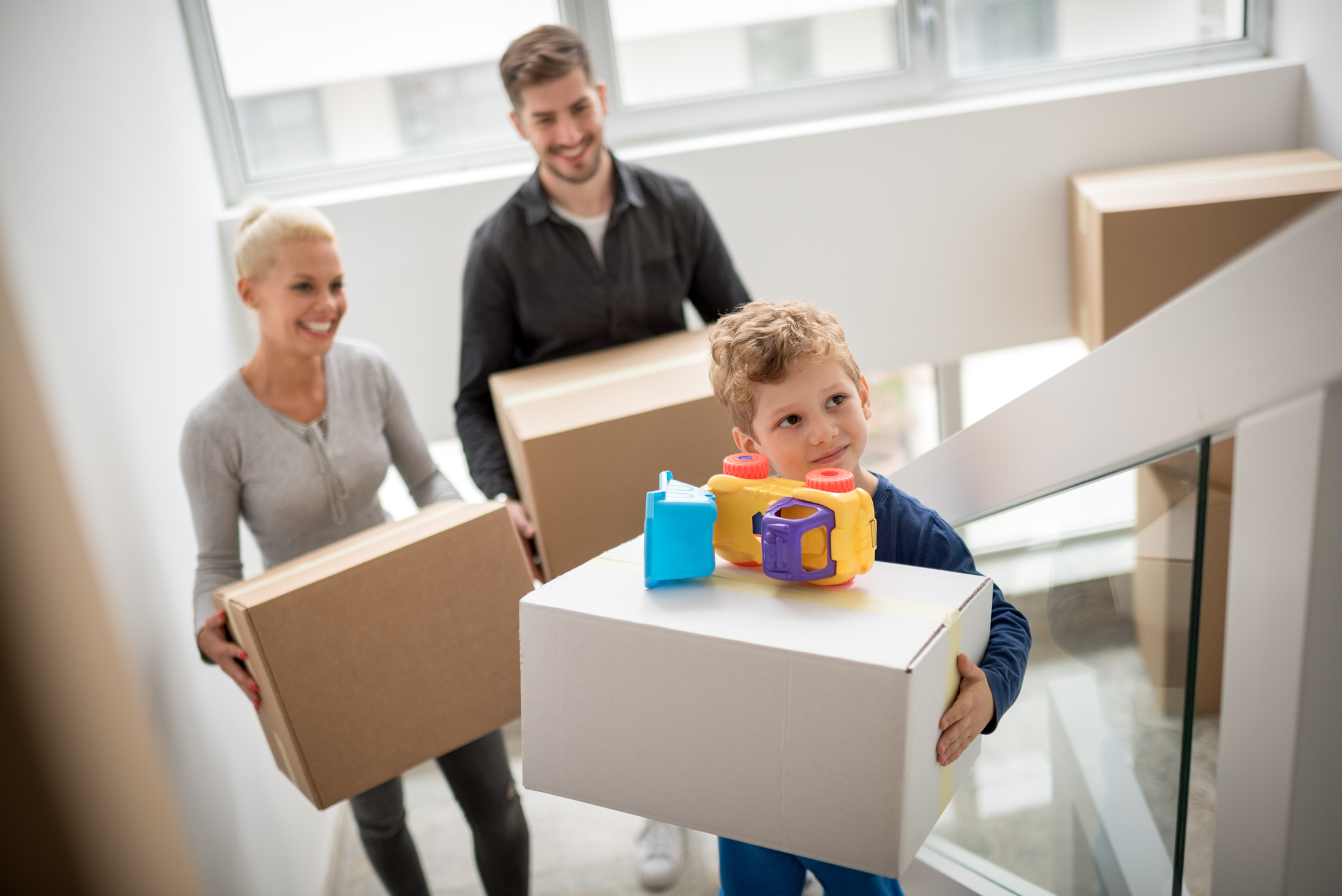 Family moving into a new home